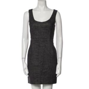 Theory Scoop Neck Wool Blend Mini Dress
